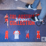 High resolution JOL advertisement printed on a floor advertising mat