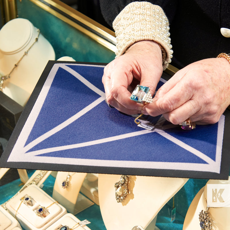 Diamond shaped counter top mat for Jewellery store