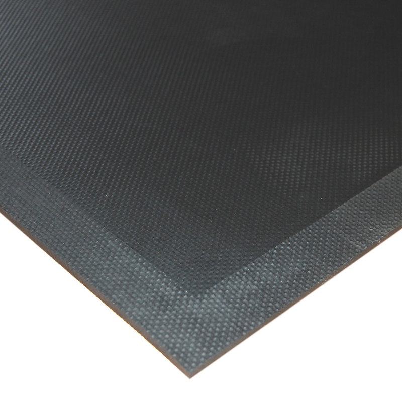 Close up of corner detail of a Kleen-Sticky Mat rubber frame