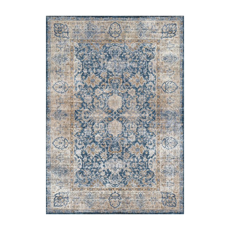 Decorative rug with floral pattern on a white background