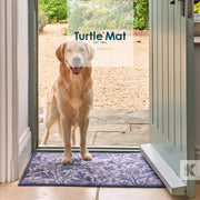 Labrador standing on a Turtle Mat in a doorway